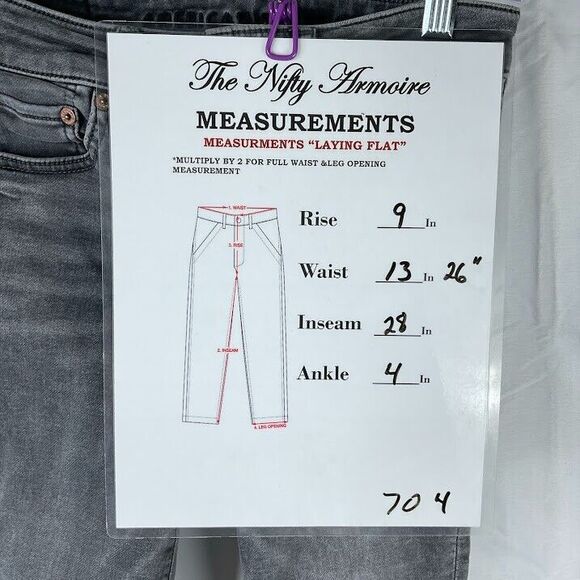 American Eagle Soft Grey Denim Hi-Rise Jegging 2 Stretch Distressed Grunge Goth - Picture 9 of 9